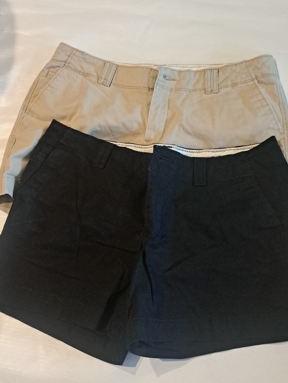 2 Black and Tan Mid Rise Bermuda Shorts Duo 10